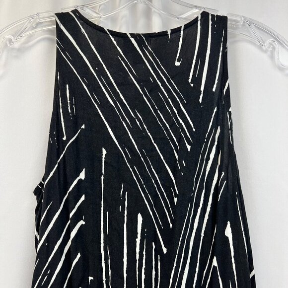 Merona Women’s Sleeveless Romper Black/White Tie Waist Size Small Pockets - Picture 5 of 8